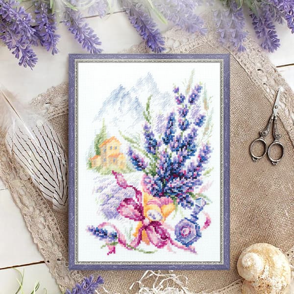 Broderikit Magic Needle "Bjerglavendel" 15x21 cm