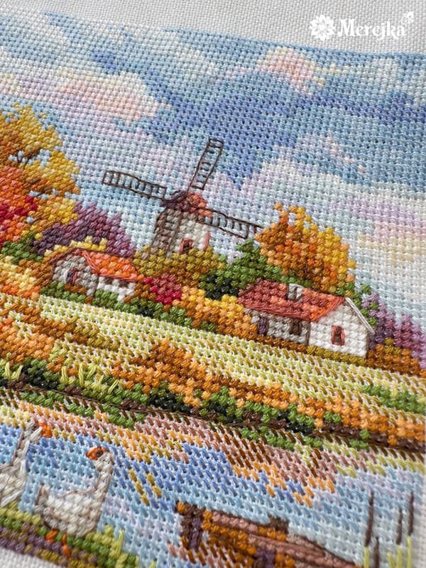 Broderikit Merejka K-278A - "Efterår" 11.5x11.5cm