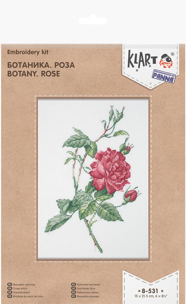 Broderikit Klart "Botanik. Rose" 21.5x15cm