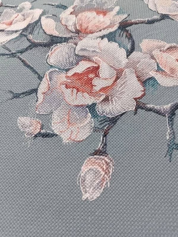 Broderikit Oven "Øm magnolia" 24x32 cm