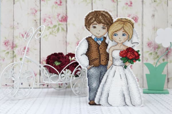 Broderikit plastic canvas MP Studia "Man & hustru" 19x13 cm