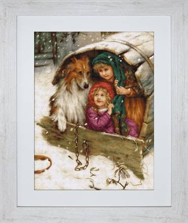Broderisett Luca-S B539 - "Værfast med collie" 31x41 cm