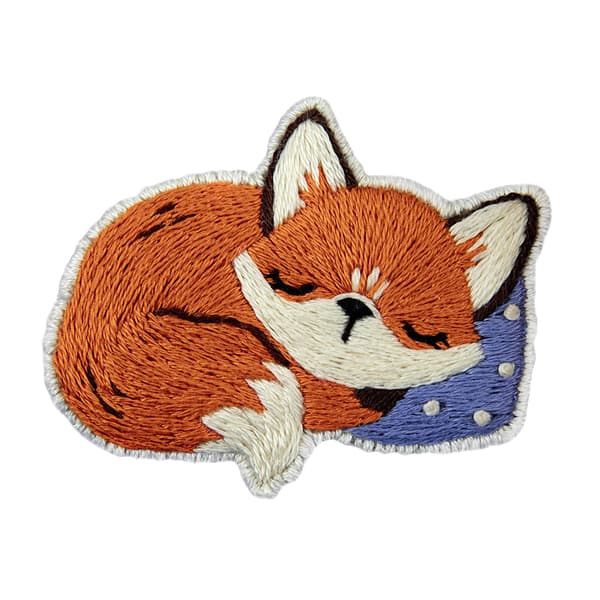 Broderikit Panna "Levende billede Sovende rævebroche" 4,5x5,5 cm