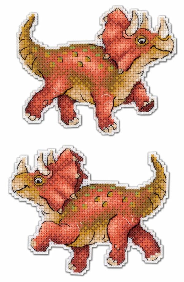 Broderikit plastic canvas MP Studia "Dinosaurier" 12x9 cm