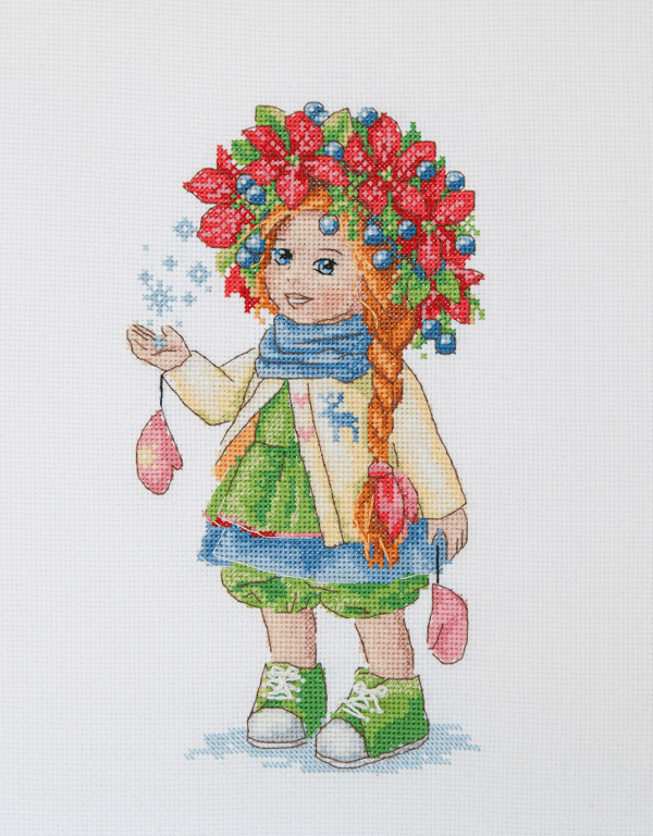 Broderikit Merejka K-105 - "Vinterflicka" 23x14 cm