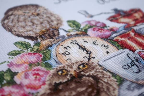 Broderikit Merejka K-83 - "Dags för kaffe" 26x21 cm