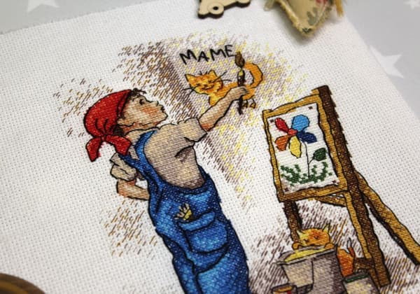 Broderikit MP Studia "Dreng kunstner" 15x21 cm
