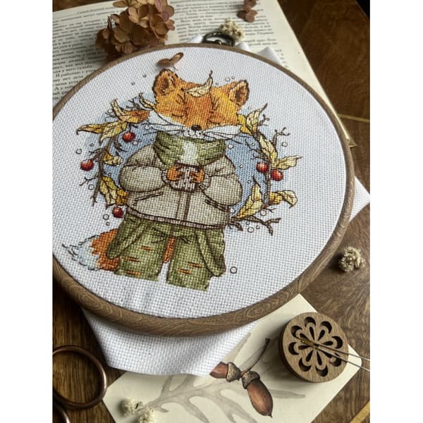 Broderisett Andriana "Høstkaffe" 15x16.5 cm