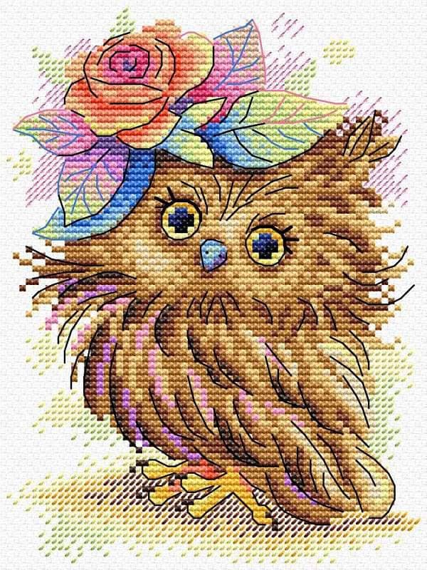 Broderikit MP Studia "Charmig uggla" 12x16 cm