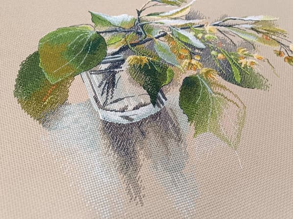 Broderisett Oven "Lindduft" 33x27 cm