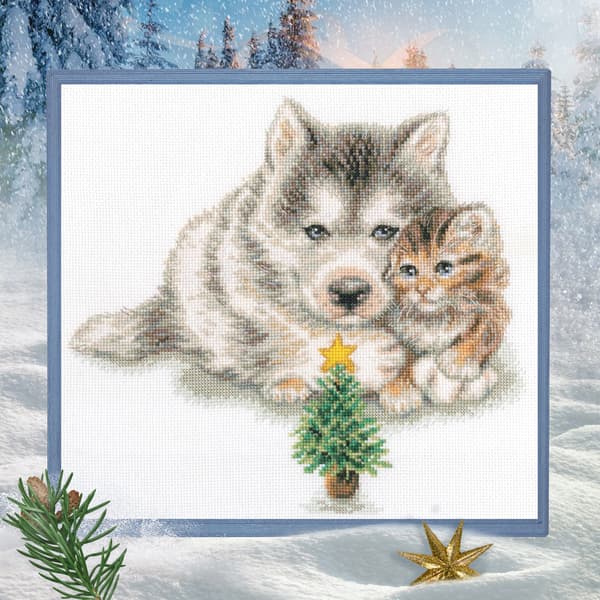 Broderikit RTO "Gode venner" 24x22 cm
