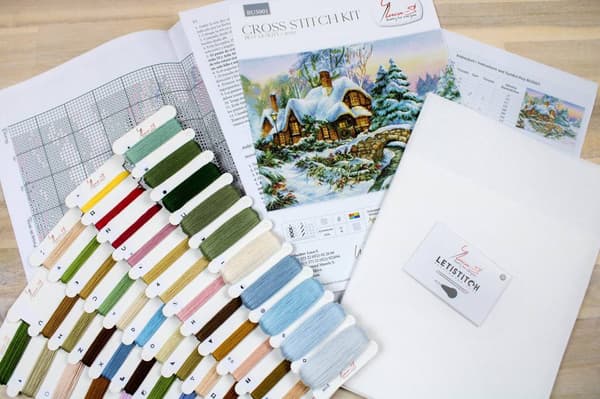 Broderisett Luca-S BU5001 - "Vinterlandskap" 47x34 cm