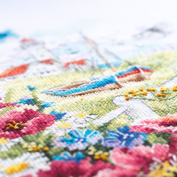 Broderisett Magic Needle "Ville kystblomster" 18x29 cm