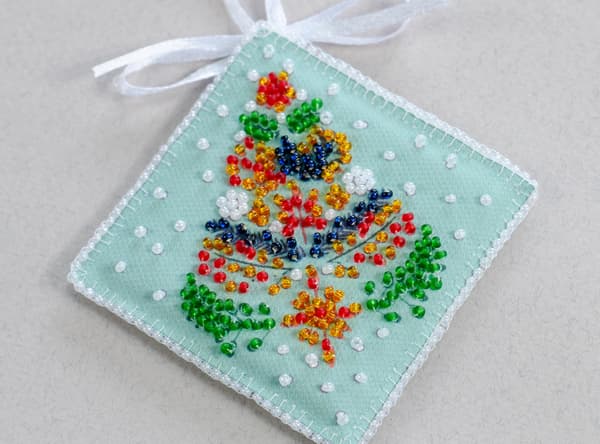 Perlebroderi Abris Art "Julestemning" 13.2x6.6 cm
