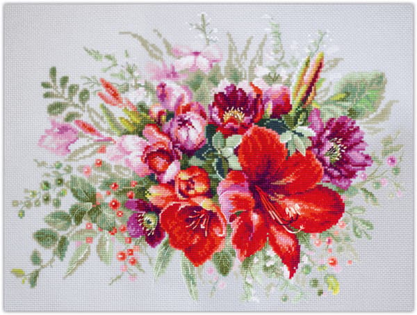 Broderikit Magic Needle "Amaryllisbukett" 36x27 cm