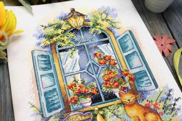 Broderikit MP Studia "Venter på nyheder" 19x26 cm