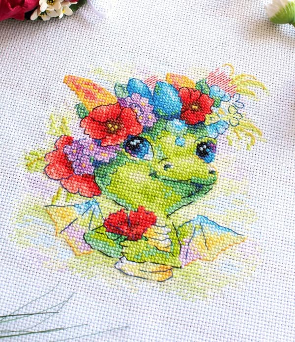 Broderikit MP Studia "Romantisk drage" 15x15 cm