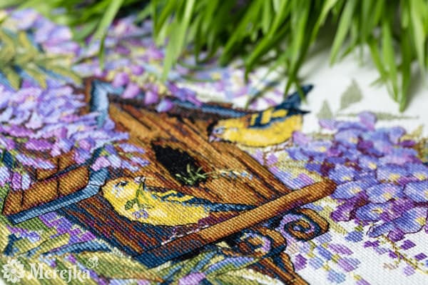 Broderisett Merejka K-137 - "Blåregn" 27x36 cm
