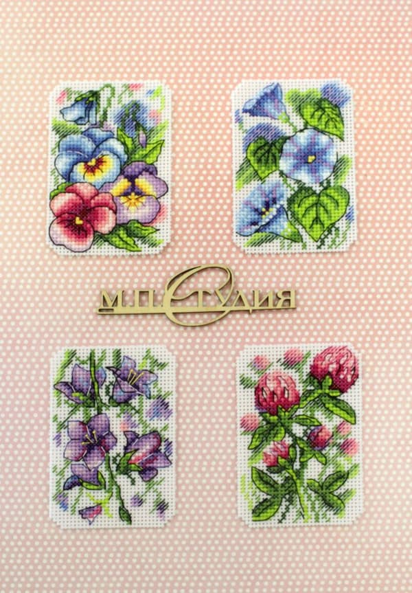 Broderisett Plastic Canvas MP Studia "Blomstersymfoni" 6x10 cm