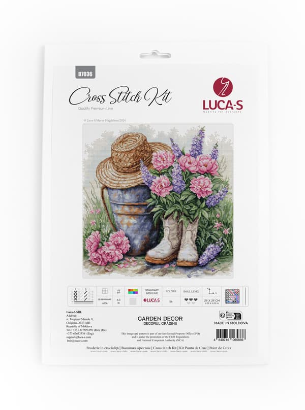 Broderikit Luca-S B7036 - "Trädgårdsdekor" 29x29 cm