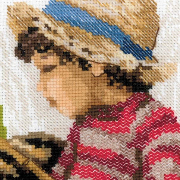 Broderikit Riolis "Nu fisker vi" 30x30 cm