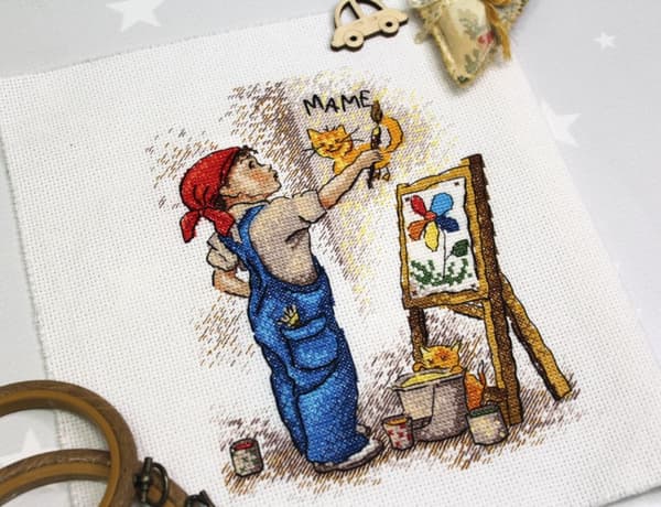 Broderisett MP Studia "Gutten kunstner" 15x21 cm