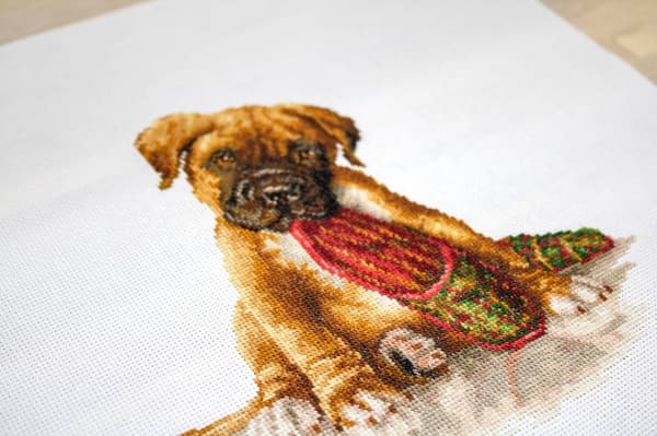 Broderikit Luca-S B2338 - "Boxeren" 18x17,5 cm