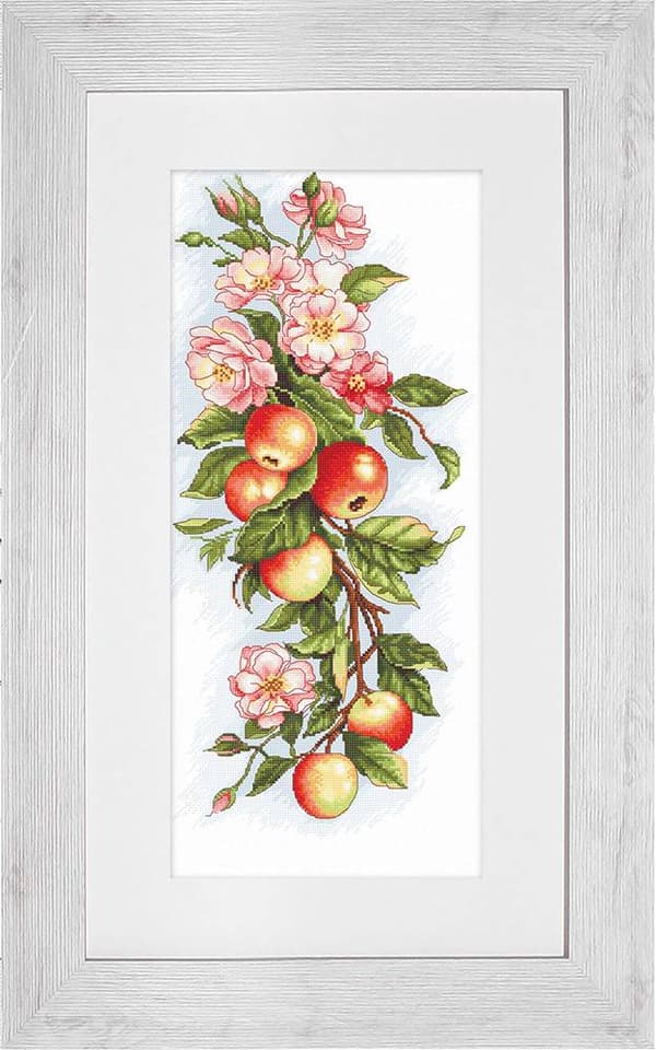 Broderikit Luca-S B211 - "Komposition med æble" 17x38 cm