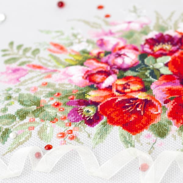 Broderikit Magic Needle "Amaryllisbukett" 36x27 cm