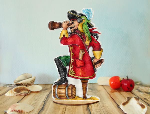 Broderisett Plastic Canvas MP Studia "Modig pirat" 12x19 cm