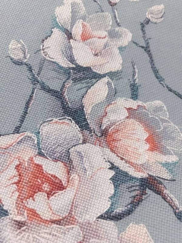 Broderisett Oven "Øm magnolia" 24x32 cm