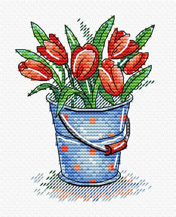 Broderikit MP Studia "Tulpanfräschör" 8x11 cm