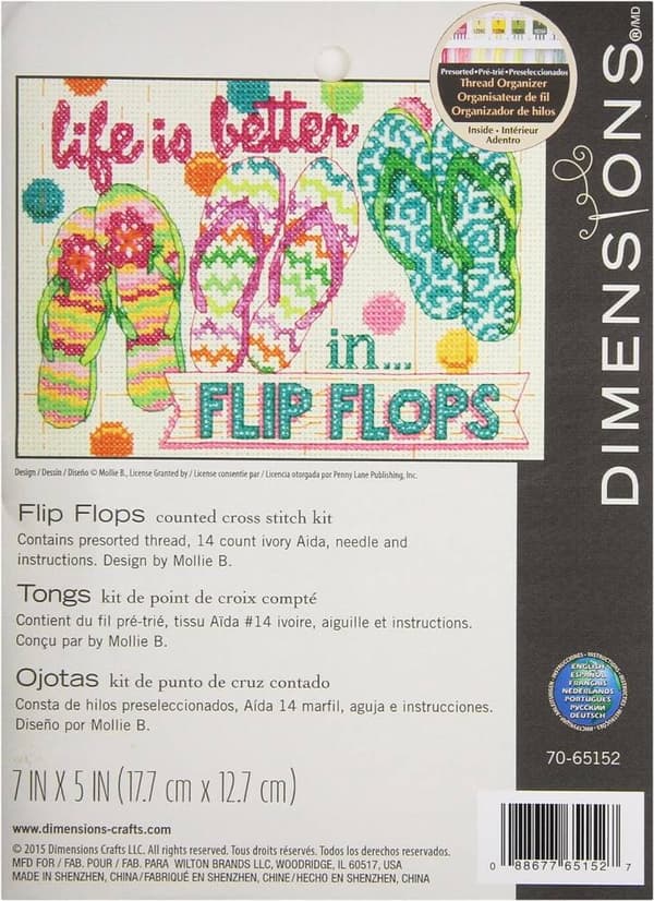 Broderikit Dimensions "Flipflops" 18x13 cm