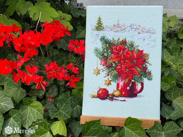Broderikit Merejka K-194 - "Glad helg" 18x24 cm
