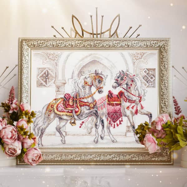 Broderikit Magic Needle "Kongelige heste" 40x31 cm