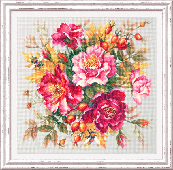 Broderikit Magic Needle "Blomstermagi. Hybenrose" 30x30 cm