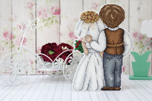 Broderikit plastic canvas MP Studia "Man & hustru" 19x13 cm