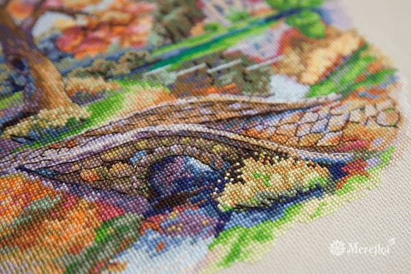 Broderikit Merejka K-103 - "Efterårslandskab" 23x18 cm