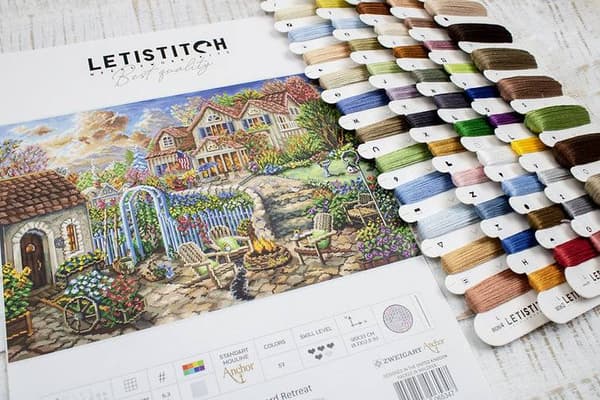 Broderikit LetiStitch L8026 - "Tilflugt i haven" 48x33 cm