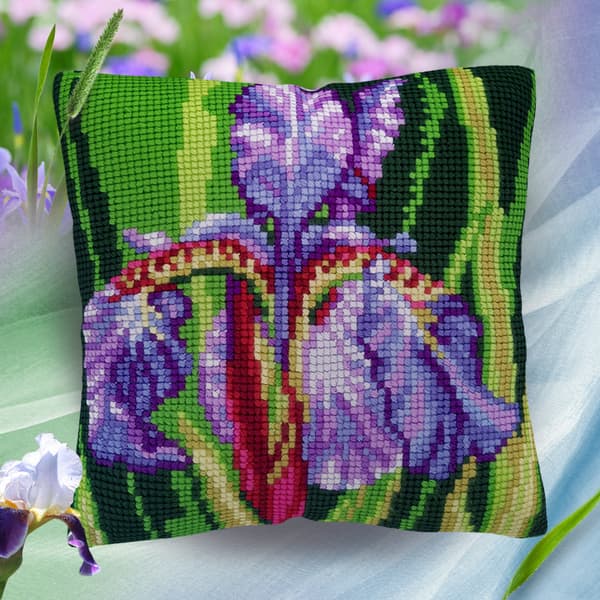 Broderikit Kudde Collection D`Art 5485CC - "Iris" 40x40 cm