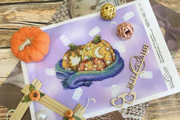 Broderikit MP Studia "Mysiga pumpor" 14x10 cm
