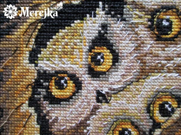 Broderisett Merejka K-32 - "Ugler" 16x18 cm