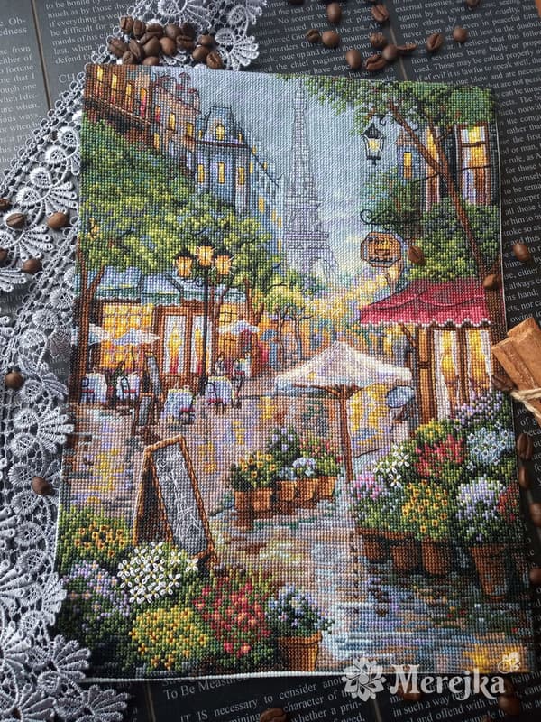 Broderikit Merejka K-162 - "Regnfulde Paris" 21x29 cm