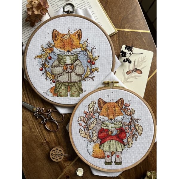 Broderisett Andriana "Høstkaffe" 15x16.5 cm