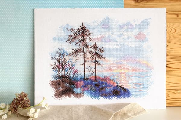Ristipistopakkaus MP Studia "Karjalan auringonlaskut" 25x20 cm