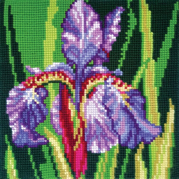Broderisett Pute Collection D`Art 5485 - "Iris" 40x40cm