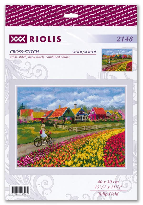 Broderisett Riolis "Tulipanåker" 40x30 cm