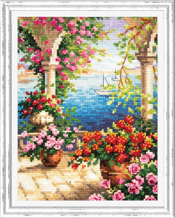 Broderikit Magic Needle "Blomstervind" 15x20 cm