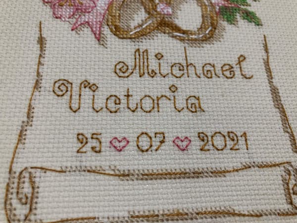 Broderikit Riolis "Bröllopsringar" 15x15 cm