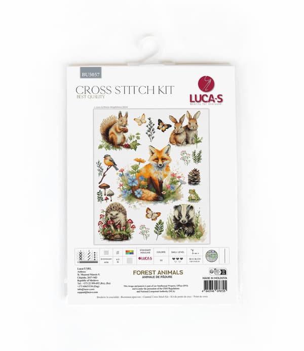 Broderisett Luca-S BU5057 - "Skogsdyr" 30x36 cm